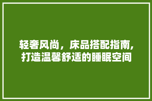 轻奢风尚，床品搭配指南,打造温馨舒适的睡眠空间 木雕艺术