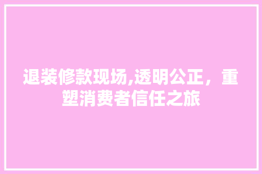 退装修款现场,透明公正，重塑消费者信任之旅 室内设计