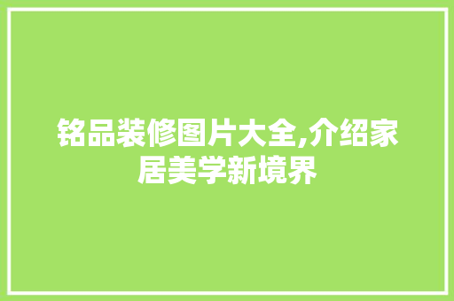 铭品装修图片大全,介绍家居美学新境界 客厅装修