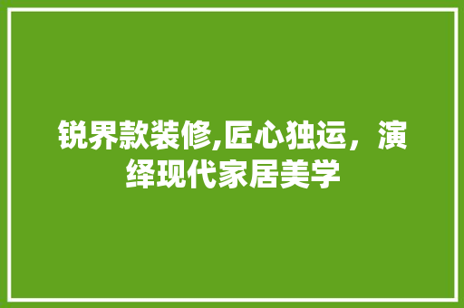 锐界款装修,匠心独运，演绎现代家居美学 软装设计