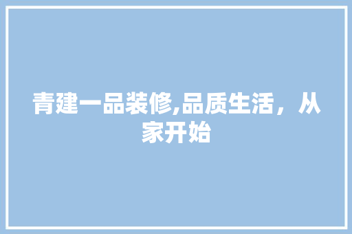 青建一品装修,品质生活，从家开始 客厅装修