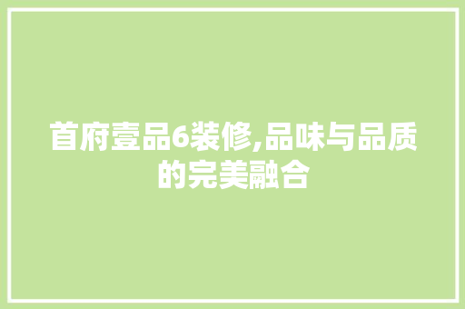 首府壹品6装修,品味与品质的完美融合 地板材料