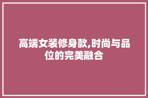 高端女装修身款,时尚与品位的完美融合 现代风格装饰