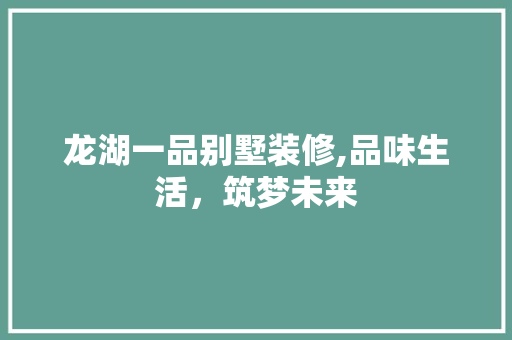 龙湖一品别墅装修,品味生活，筑梦未来