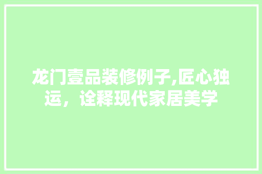 龙门壹品装修例子,匠心独运，诠释现代家居美学 客厅装修