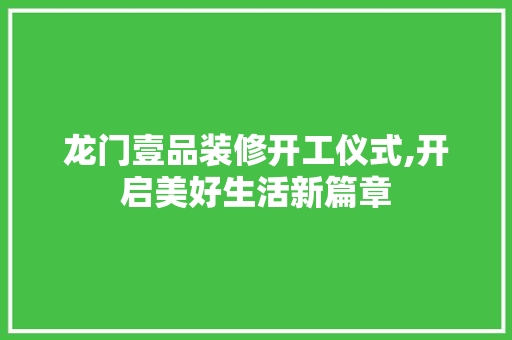 龙门壹品装修开工仪式,开启美好生活新篇章 卧室装修