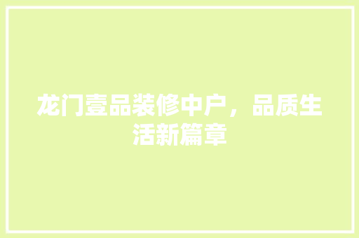 龙门壹品装修中户，品质生活新篇章 客厅装修