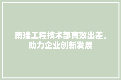 南瑞工程技术部高效出差，助力企业创新发展 家居装修