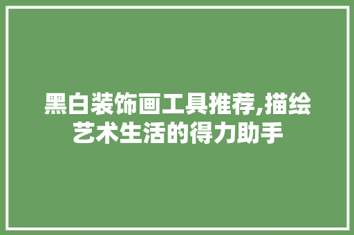 黑白装饰画工具推荐,描绘艺术生活的得力助手