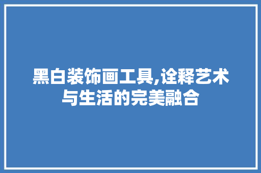 黑白装饰画工具,诠释艺术与生活的完美融合