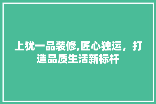 上犹一品装修,匠心独运，打造品质生活新标杆 木雕艺术