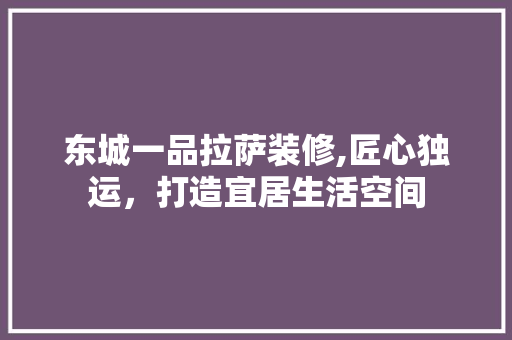东城一品拉萨装修,匠心独运，打造宜居生活空间 卧室装修