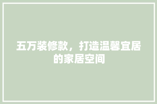 五万装修款，打造温馨宜居的家居空间 室内设计