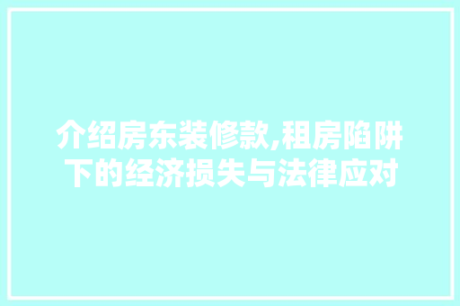 介绍房东装修款,租房陷阱下的经济损失与法律应对 软装设计