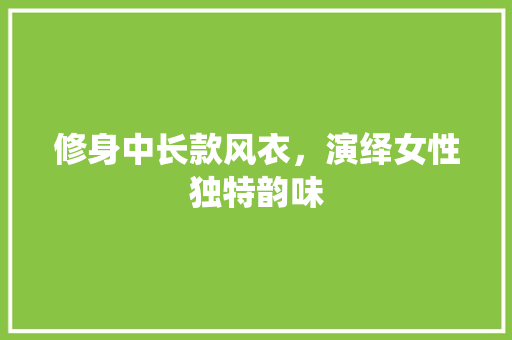 修身中长款风衣，演绎女性独特韵味 木雕艺术