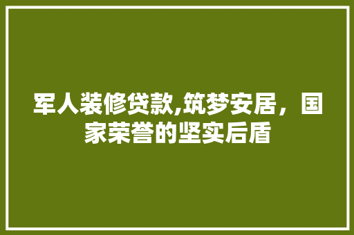 军人装修贷款,筑梦安居，国家荣誉的坚实后盾 地板材料
