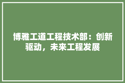 博雅工道工程技术部：创新驱动，未来工程发展 家居装修