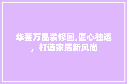 华蓥万品装修图,匠心独运，打造家居新风尚 现代风格装饰