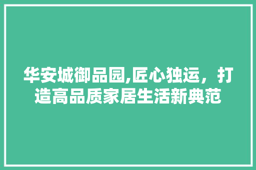 华安城御品园,匠心独运，打造高品质家居生活新典范 客厅装修