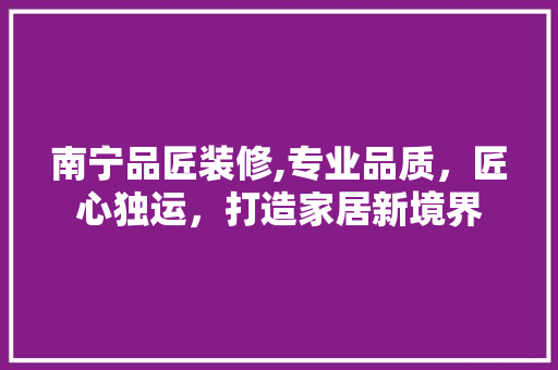 南宁品匠装修,专业品质，匠心独运，打造家居新境界 现代风格装饰