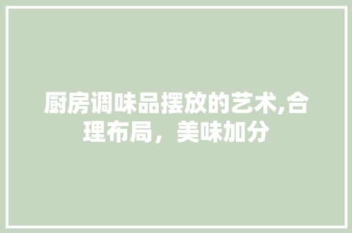 厨房调味品摆放的艺术,合理布局，美味加分 客厅装修