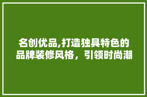 名创优品,打造独具特色的品牌装修风格，引领时尚潮流 地板材料