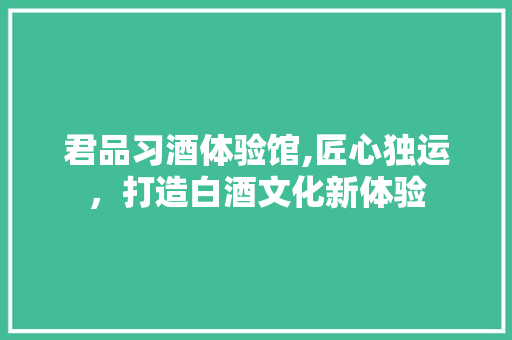 君品习酒体验馆,匠心独运，打造白酒文化新体验