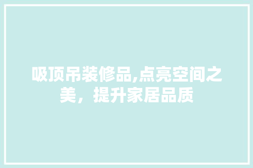 吸顶吊装修品,点亮空间之美，提升家居品质