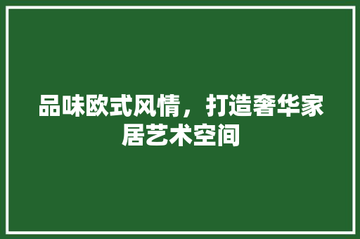 品味欧式风情，打造奢华家居艺术空间