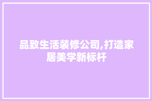 品致生活装修公司,打造家居美学新标杆 现代风格装饰