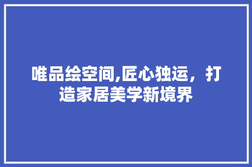 唯品绘空间,匠心独运，打造家居美学新境界 室内设计