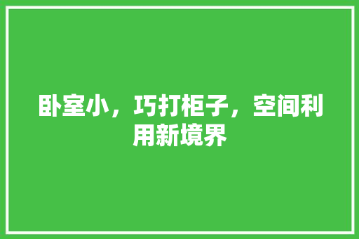卧室小，巧打柜子，空间利用新境界 家居装修