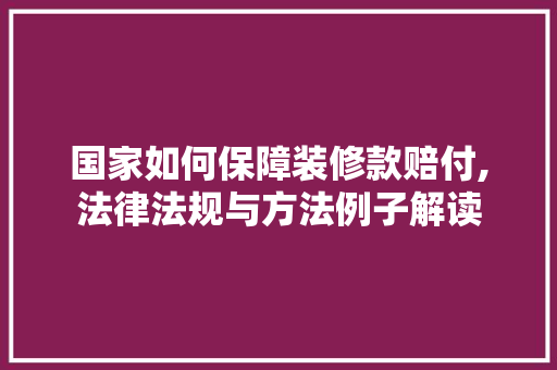 国家如何保障装修款赔付,法律法规与方法例子解读 木雕艺术