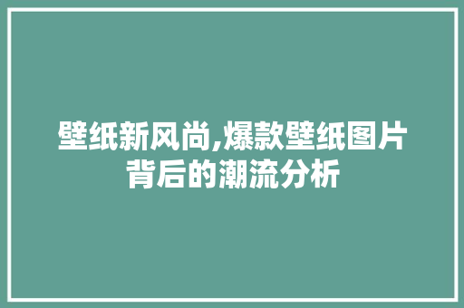 壁纸新风尚,爆款壁纸图片背后的潮流分析