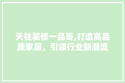天柱装修一品哥,打造高品质家居，引领行业新潮流 地板材料