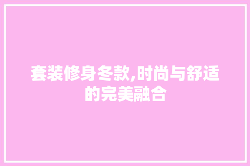 套装修身冬款,时尚与舒适的完美融合 现代风格装饰