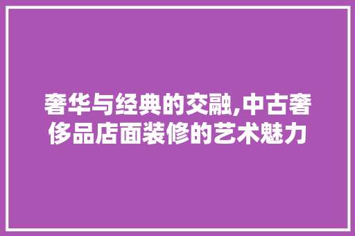 奢华与经典的交融,中古奢侈品店面装修的艺术魅力