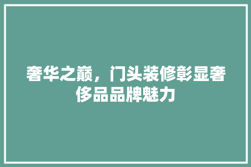 奢华之巅，门头装修彰显奢侈品品牌魅力 地板材料