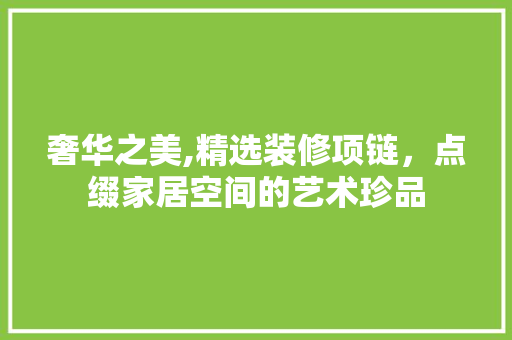 奢华之美,精选装修项链，点缀家居空间的艺术珍品 中式风格装饰