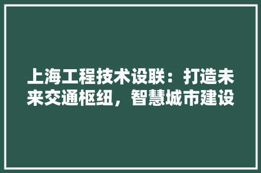上海工程技术设联：打造未来交通枢纽，智慧城市建设 软装设计
