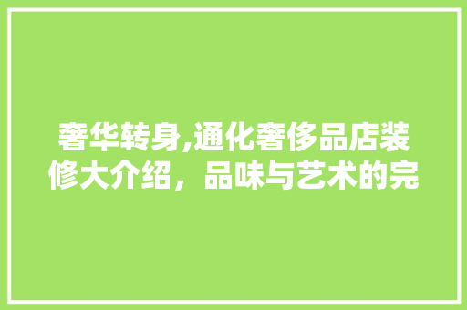 奢华转身,通化奢侈品店装修大介绍，品味与艺术的完美融合 卧室装修