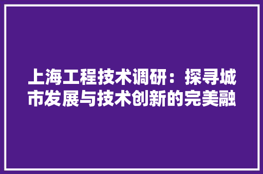 上海工程技术调研：探寻城市发展与技术创新的完美融合 软装设计