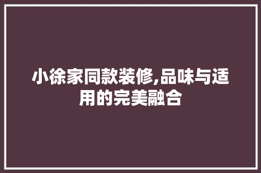 小徐家同款装修,品味与适用的完美融合 现代风格装饰
