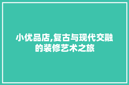 小优品店,复古与现代交融的装修艺术之旅 地板材料
