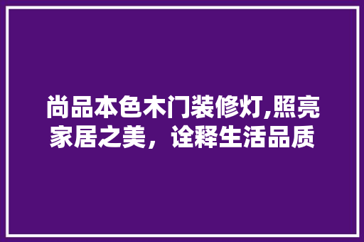 尚品本色木门装修灯,照亮家居之美，诠释生活品质 软装设计