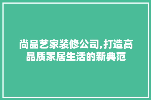 尚品艺家装修公司,打造高品质家居生活的新典范 客厅装修