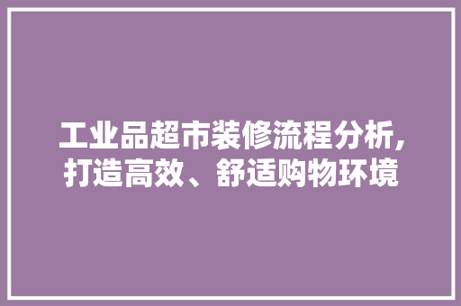 工业品超市装修流程分析,打造高效、舒适购物环境 软装设计