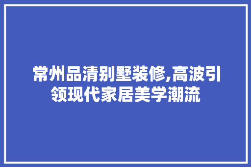 常州品清别墅装修,高波引领现代家居美学潮流 客厅装修