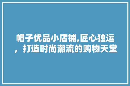 帽子优品小店铺,匠心独运，打造时尚潮流的购物天堂 客厅装修