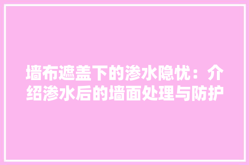 墙布遮盖下的渗水隐忧：介绍渗水后的墙面处理与防护步骤